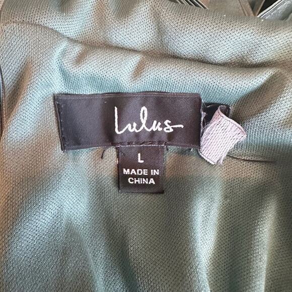 Lulus Exceptional Drama Sage Green Satin Lace-Up Pleated Maxi Dress - Picture 4 of 10